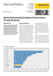 Post and Politics- Swiss Post among European frontrunners for parcel prices