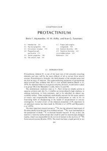 CHAPTER FOUR  PROTACTINIUM