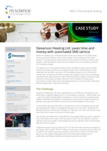 SMS in Plumbing & Heating  CASE STUDY SMS Server  PROFILE