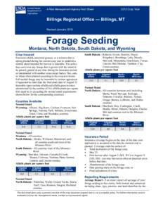 Forage Seeding Crop Insurance in the Billings Region