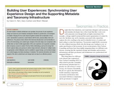 Bulletin of the American Society for Information Science and Technology – December/January 2013 – Volume 39, Number 2  Special Section Building User Experiences: Synchronizing User Experience Design and the Supportin