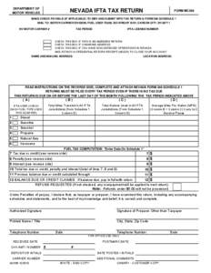 MC 366 and MC 366A - Nevada IFTA Tax Return, Instructions and Schedule 1