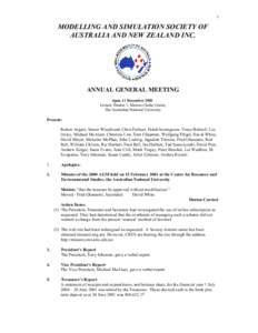 1  MODELLING AND SIMULATION SOCIETY OF AUSTRALIA AND NEW ZEALAND INC.  ANNUAL GENERAL MEETING
