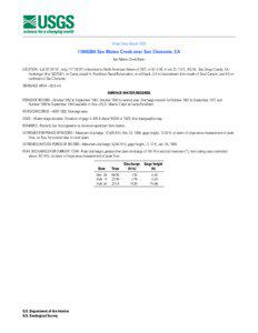 Water-Data Report[removed]San Mateo Creek near San Clemente, CA