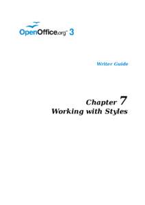 Writer Guide  7 Chapter Working with Styles