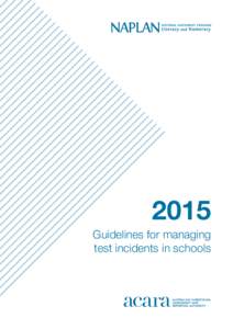 2015 Guidelines for managing test incidents in schools