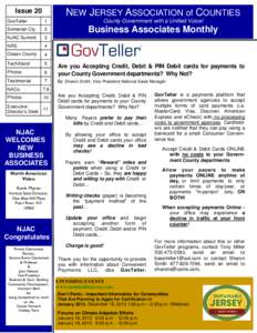 Issue 20  NEW JERSEY ASSOCIATION of COUNTIES GovTeller