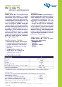 Technical Data Sheets  elin ECO Grease MP 2 (Meets the EPA 2013 VGP requirements) Description