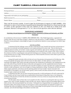 Financial institutions / Institutional investors / Yamhill County /  Oregon / Ropes course / Insurance / Mediation / Education / Portland metropolitan area / Outdoor education