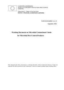 EUROPEAN COMMISSION HEALTH & CONSUMER PROTECTION DIRECTORATEGENERAL Directorate E – Safety of the food chain Unit E.3 - Chemicals, contaminants, pesticides  SANCO[removed] –rev. 0