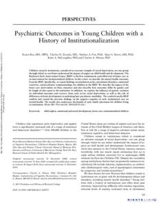 PERSPECTIVES  Harv Rev Psychiatry Downloaded from informahealthcare.com by Francis A Countway Library of Medicine on[removed]For personal use only.  Psychiatric Outcomes in Young Children with a
