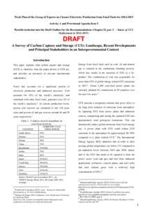 Work Plan of the Group of Experts on Cleaner Electricity Production from Fossil Fuels for[removed]Activity A and Provisional Agenda Item 5 Possible inclusion into the Draft Outline for the Recommendations (Chapter II, 