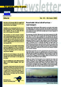 Newsletter  For savings, safety & speed Promotie Shortsea Shipping Vlaanderen - Verbindingsdok 13 - Oostkaai busAntwerpen