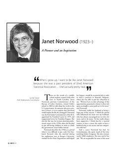 Janet Norwood (1923–) A Pioneer and an Inspiration