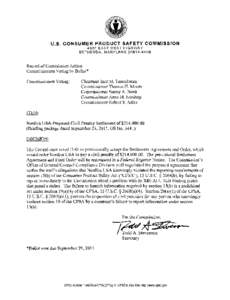 Nordica USA - Proposed Civil Penalty Settlement of $214,[removed]September 29, 2011