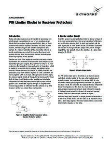 APPLICATION NOTE  PIN Limiter Diodes in Receiver Protectors