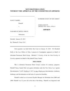 NOT FOR PUBLICATION WITHOUT THE APPROVAL OF THE COMMITTEE ON OPINIONS _____________________________________ NANCY SAMIEL, Plaintiff