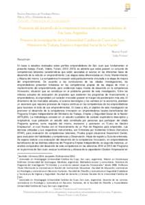 110 Revista Electrónica de Psicología Política Año 13, N°33 – Diciembre de 2014 Sección: Propuestas de Investigación Promoción del desarrollo de la competencia innovación en emprendedores de