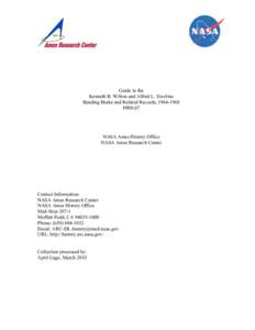 Guide to the Kenneth B. Wilton and Alfred L. Ercoline Bending Brake and Related Records, [removed]PP09.07  NASA Ames History Office