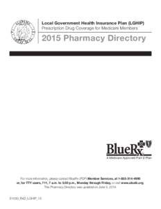 Local Government Health Insurance Plan 2015 Pharmacy Directory