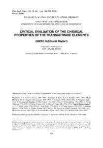 Pure Appl. Chem., Vol. 75, No. 1, pp. 103–138, 2003. © 2003 IUPAC INTERNATIONAL UNION OF PURE AND APPLIED CHEMISTRY