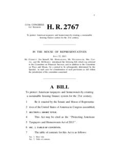 H.R. 2767, Protecting American Taxpayers and Homeowners Act of 2013’ (PATH Act).