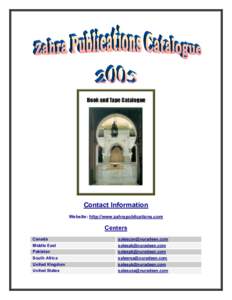 Microsoft Word - Zahra Publications Catalogue.doc