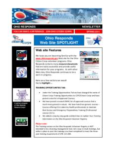 OHIO RESPONDS  NEWSLETTER YOU CAN MAKE A DIFFERENCE. JOIN OHIO CITIZEN CORPS. CORPS.