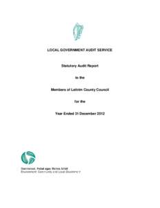 LOCAL GOVERNMENT AUDIT SERVICE  Statutory Audit Report to the Members of Leitrim County Council for the