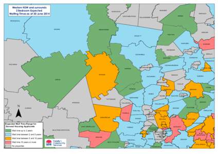 Western NSW and surrounds 2 Bedroom Expected Waiting Times as at 30 June 2014 MUNGINDI