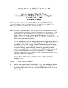 Interview of Judge William H. Webster