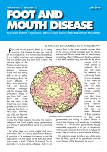 Volume No. 1 Issue No. 2  July 2010 FOOT AND MOUTH DISEASE