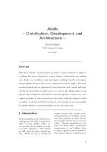 Atolls – Distribution, Development and Architecture –