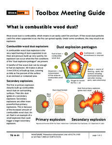 Toolbox Meeting Guide What is combustible wood dust? Most wood dust is combustible, which means it can easily catch fire and burn. If fine wood dust particles catch fire when suspended in air, the fire can spread rapidly