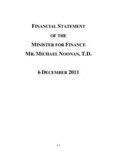 Financial Statement of the Minister for Finance Mr. Michael Noonan, T.D.