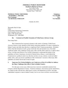 Letter of Public Comment - Tribal Issues Advisory Group