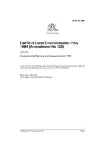 2010 No 708  New South Wales Fairfield Local Environmental Plan[removed]Amendment No 125)