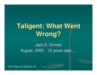 Taligent: What Went Wrong?