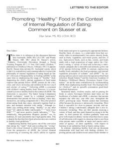 CHILDHOOD OBESITY December 2013 j Volume 9, Number 6 ª Mary Ann Liebert, Inc. DOI: [removed]chi[removed]LETTERS TO THE EDITOR