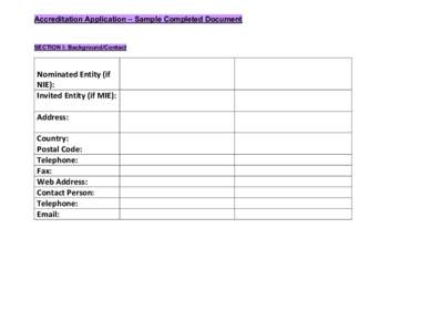 Accreditation Framework – Details Requirement