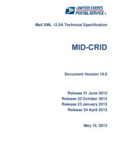 Mail.XML 12.0A Technical Specification  MID-CRID Document Version 10.0