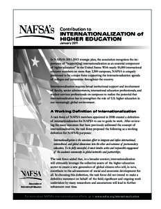 Contribution to  INTERNATIONALIZATION of HIGHER EDUCATION January 2011