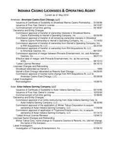 Microsoft Word - Indiana Casino Licensees.doc