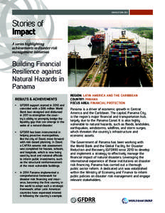 WWW.GFDRR.ORG  Stories of Impact A series highlighting achievements in disaster risk