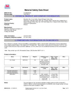 Material Safety Data Sheet 0115MAR019[removed]MSDS ID NO.: Revision date: