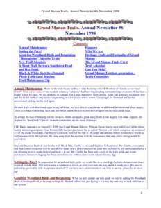 Grand Manan Trails. Annual Newsletter #6. NovemberGrand Manan Trails. Annual Newsletter #6 November 1998 Contents: Annual Maintenance