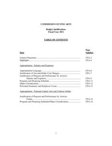 Microsoft Word - FINAL of FY2011 CFA Budget Request