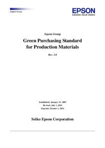 English Version  Epson Group Green Purchasing Standard for Production Materials