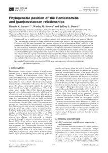 Crustaceans / Maxillopoda / Pentastomida / Mitochondrial DNA / Arthropod / Mitochondrion / Cephalocarida / Molecular phylogenetics / Armillifer / Taxonomy / Biology / Zoology