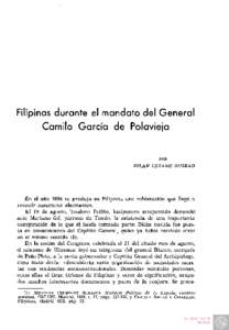 Filipinas durante el mandato del General Camilo García de Polavieja